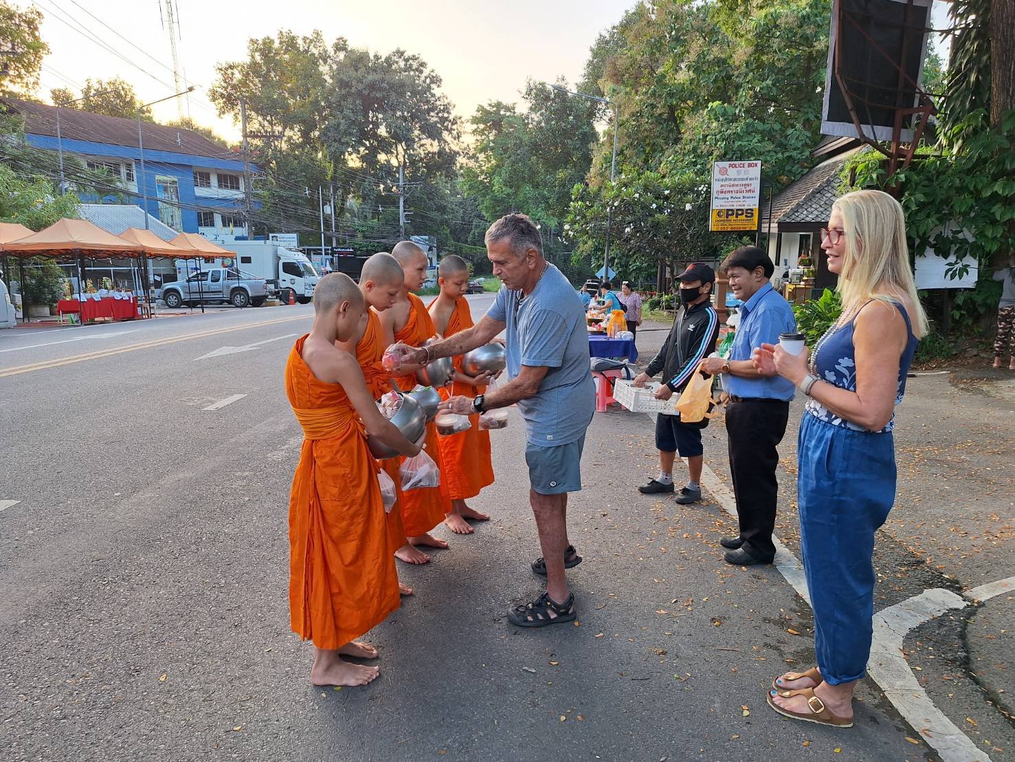Almsgiving in Chiang Mai